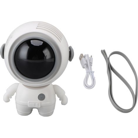 Neck hanging fan, 3 adjustable speeds, USB rechargeable, cute space-age fan, quiet, portable, for children's outdoor use (1/5)