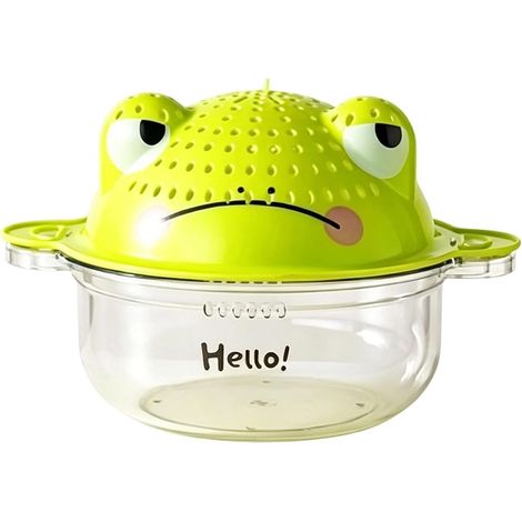 Panier à légumes Passoire double couche en forme de grenouille , égouttoir cuisine avec poignée tran (1/5)