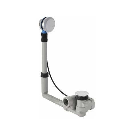 Geberit – Vidage baignoire rotatif Ø52 avec kit finition chromé – Longueur 23cm – Joints double face sur évacuation et trop-plein