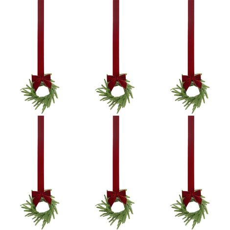 Couronne De Porte De Noël 6 Pièces Décorations De Noël Artificielles (1/5)