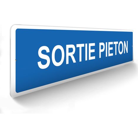 Panneau de signalisation pour parking · Sortie piétons - 48 x 10 cm (1/5)