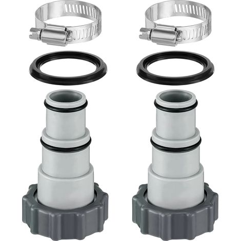 Adaptateur pour tuyau de piscine (lot de 2), compatible avec les piscines Intex. Accessoires de piscine inclus. (1/5)
