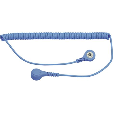 BJZ C-198 1263 ESD-Erdungskabel   1.80 m Druckknopf 4 mm, Druckknopf 10.3 mm