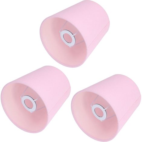 Lot de 3 abat-jour E14 en tissu, abat-jour de plafonnier rose exquis pour applique murale de chambre (1/5)