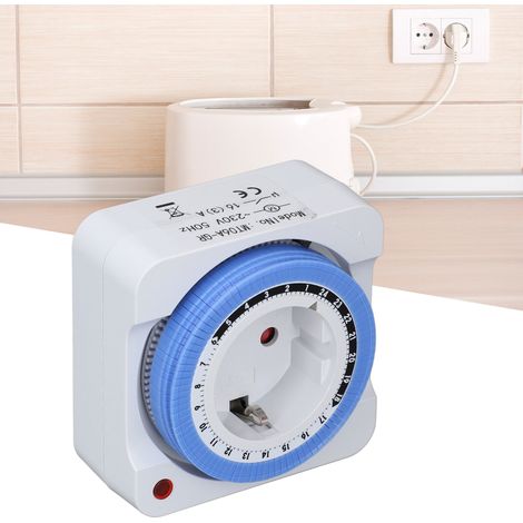 Mechanische Zeitschaltuhr-Steckdose gemäß europäischen Normen, 24-Stunden-Timer, 230 V (1/5)