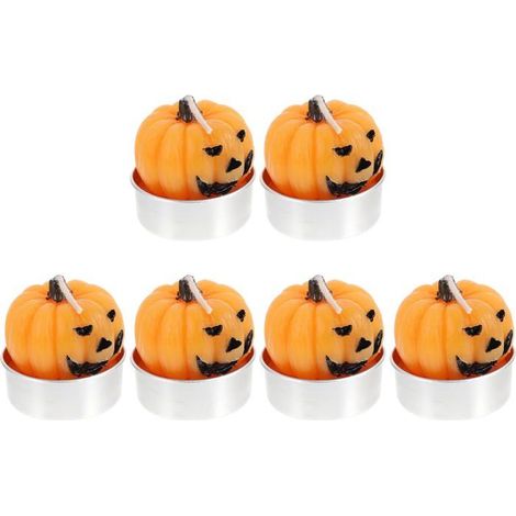 Pièces Bougies de Citrouille D'halloween Orange Paraffine (1/5)