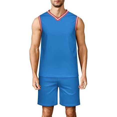 Men's Basketball Jersey Set  2-Piece Basketball Tank Top and Shorts, Breathable Sportswear for Fitness, Men's Basketball Tracksuit (1/5)