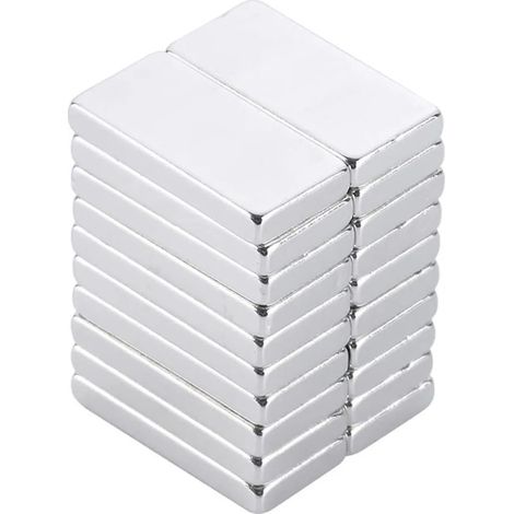 20 STÜCKE Superstarke Blockquader Leistungsstarke Seltene Erden N35 Neodym-Magnet Kühlschrank, Heimwerken, Küche, Gebäudekeller – 20 x 10 x 2 mm