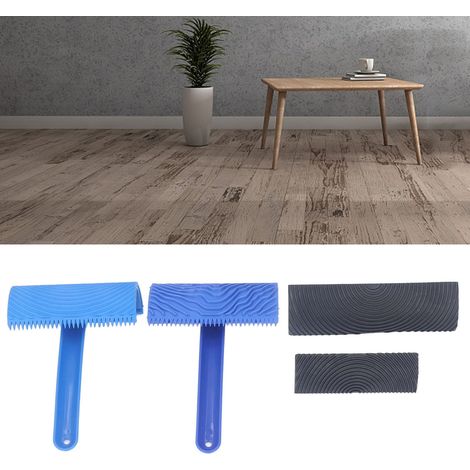 Ensemble de rouleaux d'impression, rouleau à peinture, pinceau pour effet bois, rouleau à embosser pour murs effet bois (1/5)