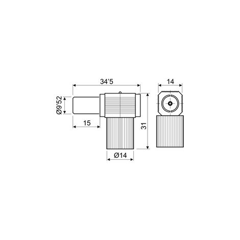 Conector antena coaxial Electro DH. Acodado. Bisagra. 10.532/BT 8430552091065 (1/2)