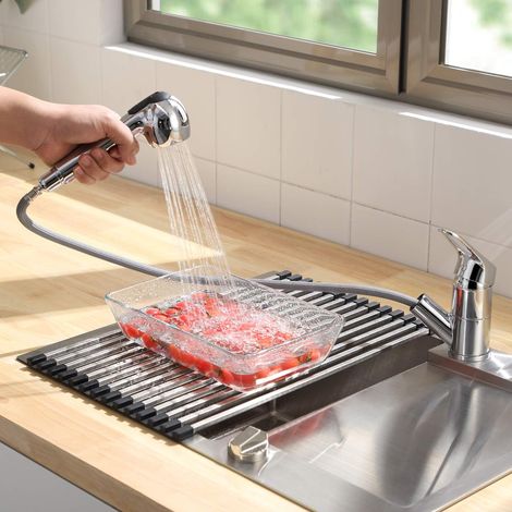 Miscelatore da cucina CECIPA con doccetta estraibile, 2 tipi di getto, rame cromato, acqua calda e fredda (1/5)