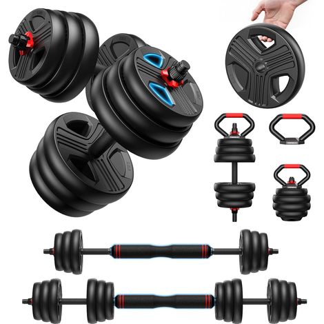 10/15/20/25/30/40kg 5 En 1 Kit Haltères Musculation, Poids Réglable, Disque Musculation Dumbbells Barres Pour La Salle De Sport (1/5)
