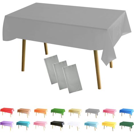 3 Pièces Nappe Rectangle (137 x 274 cm) Argent Nappe de Table Anti-tâches Polyester Couverture de Table Protection de Table pour Salle à Manger, Jardin, Fête, Mariage, Maison, Banquet Halloween Noël (1/4)