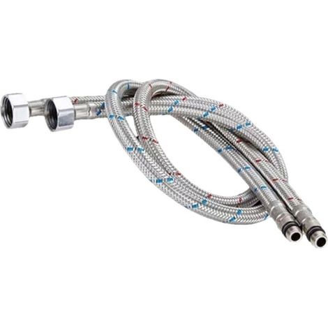 2 Pièces Tuyaux de Raccordement Flexibles Robinets g3/8 -60cm, Rallonge de Tuyau 12/17 (3/8'), Rallonge Lavabo Tubes Tressé Acier Inoxydable (1/5)