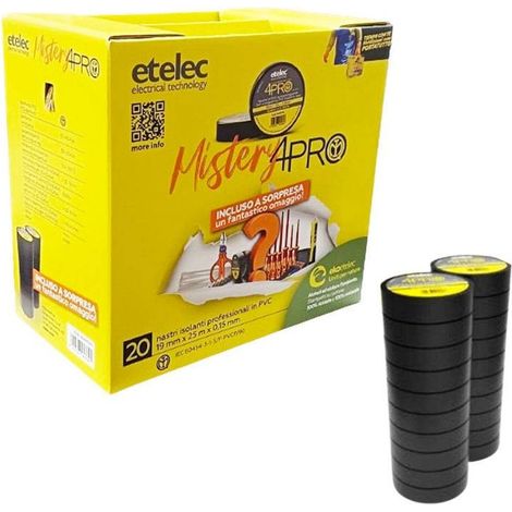 Nastro Isolante Nero Kit 20 Pz ( ETELEC cod. NA8019K1 )