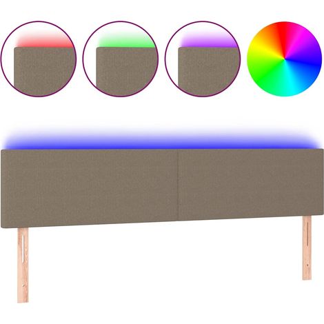 Maison Exclusive - Cabecero con LED de tela gris taupe 180x5x78/8 (1/5)