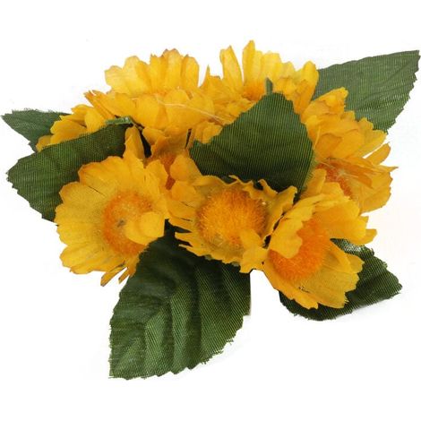 Kerzendekoration mit gelben Sonnenblumen, 10 cm (1/2)