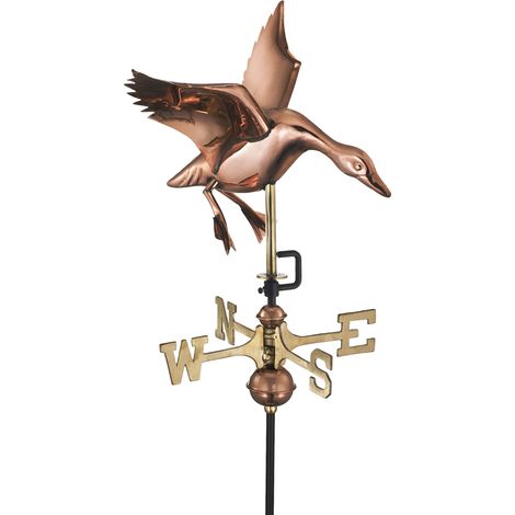 Cottage Landing Duck Copper Weathervane - Quality Wind Vane - H63 x W30 x L40 cm