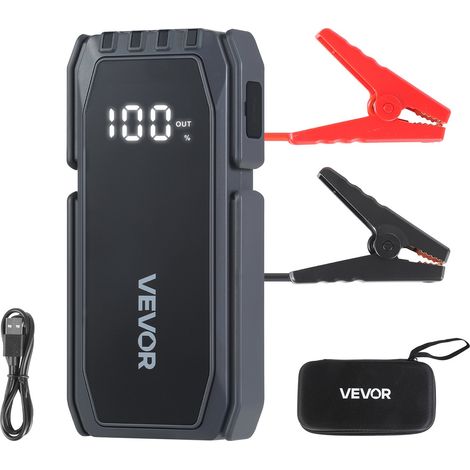 Booster Batterie Voiture 1500 A Démarreur de Batterie au Lithium Portable pour Démarrage Voiture des Moteurs Essence 6 L et Diesel 4 L, avec Lampe Torche 3 Modes d'Éclairage, Câble de Démarrage (1/5)