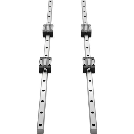 Mophorn Rails de guidage linéaire HGR20 de 1000 mm, 2 rails et 4 blocs à roulements intégrés, adaptés aux routeurs CNC, tours, fraiseuses et imprimantes 3D, avec une conception résistante à la rouille (1/5)