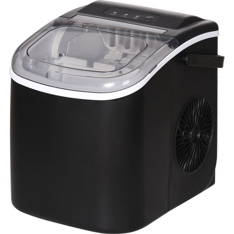 Macchina del Ghiaccio 9 Cubetti 6-12 min Cestello Paletta Inclusi 23,8x30,5x29 cm Nero