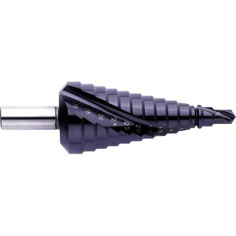 Exact 796 / 07023 HSS Stufenbohrer 6 - 30 mm TiAIN Gesamtlänge 98 mm 3-Flächenschaft 1 St.