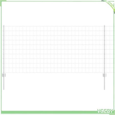 Clôture en acier argent 1 x 10 m avec 20 poteaux - kit résistant aux intempéries (1/5)