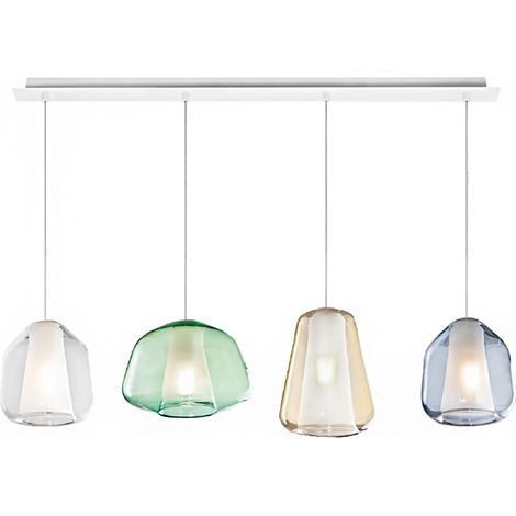 Lampadario moderno top light double skin 1176bi s4 r abg mc e27 led vetro multicolor sospensione