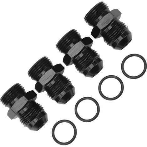 4 raccords mâles ORB en alliage d'aluminium, joint torique 1500 PSI, adaptateur évasé mâle pour refroidisseur d'huile et pompe à carburant, 8AN ORB vers 8AN (1/5)