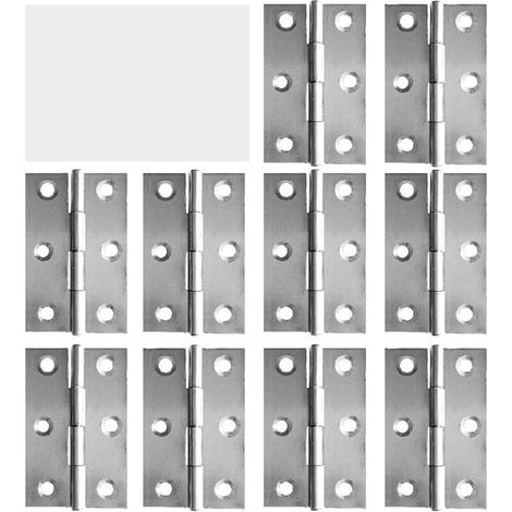 10pcs Stainless Steel Door Hinge for Home Furniture, 55mm x 34mm Long (1/5)
