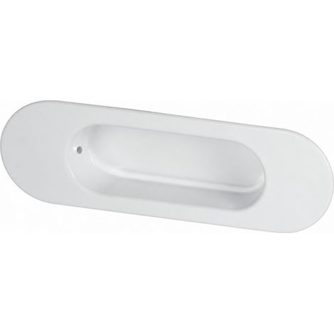 Asa ovalada oculta zamak blanco, L.110mm, A.36mm, P.14mm, 1 pieza .