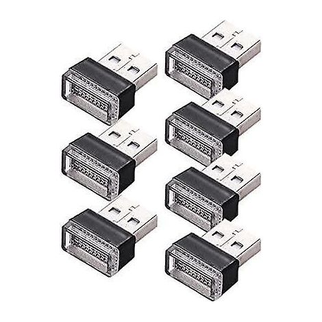 7 Pices Lumires D'ambiance Intrieure Voiture Led Usb, Plug-in 5v Lumires Kit D'clairage Ambiant D'intrieur Pour Ordinateurs, Prises Usb Lumires De (1/5)