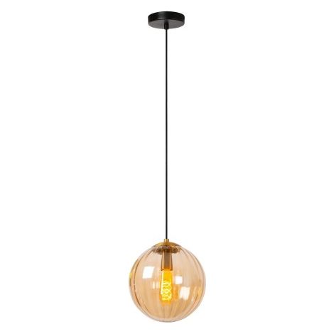 Lampada a sospensione sfera vetro ambra MONSARAZ E27 40W Lucide