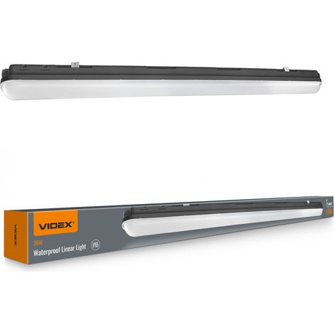 Réglette LED étanche noire 36 W 120 cm 5000 K 5760 lm IP65 Videx (1/5)