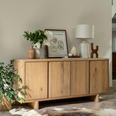 Buffet en bois 4 portes bords arrondis ASTER (1/5)