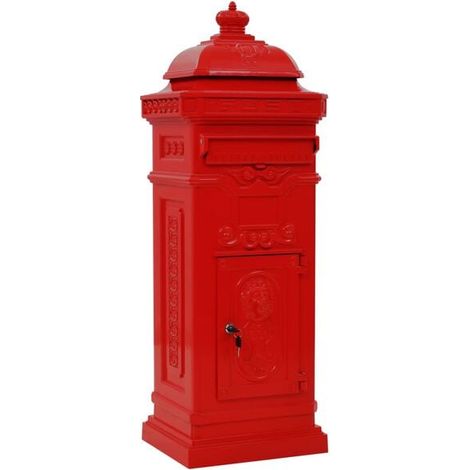 Boîte aux lettres rétro en aluminium antirouille rouge