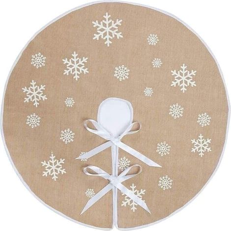 Tapis de sapin de Noël 48 pouces, flocons de neige blancs 36 pouces (1/2)