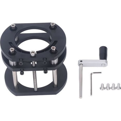 Fräser Lift, Frästisch Lift für Oberfräsen Fräser Hebebühne Basis 4-Klemm Frästisch Hebesystem Oberfräserheber, für 64-66-mm Planfräsvorrichtung (1/5)