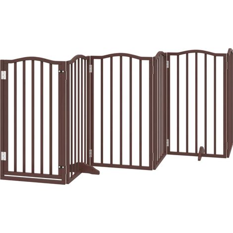 vidaXL Cancello Cani Pieghevole Rovere Marrone 6 Pannelli 300cm