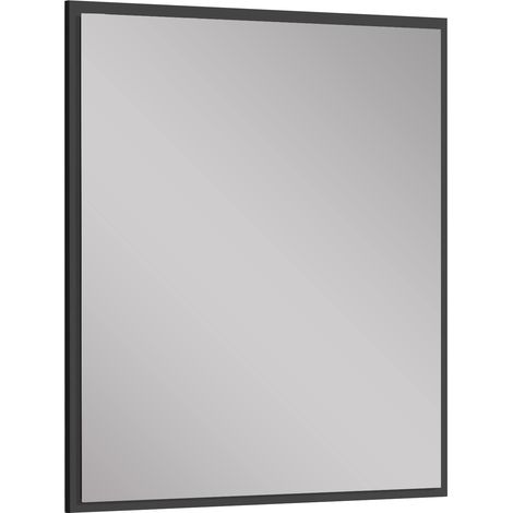 Miroir de Salle de Bain rectangulaire avec et sans LED 70 x 80 cm Cadre Noir (1/5)