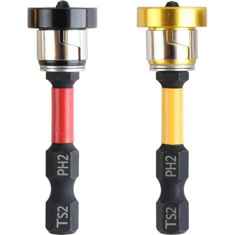 Embout PH2 - Embout Tournevis Magnétique 1/4" pour Placo - Pour Plâtre et Cloisons Sèches - 50 mm - Lot de 2 (1/5)