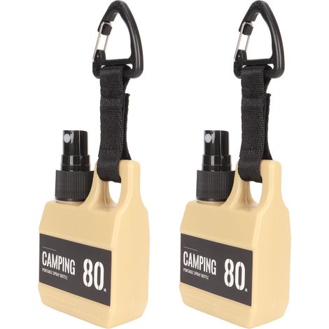 Lot de 2 flacons vaporisateurs de 80 ml (2,7 oz) à pression, format voyage, avec boucle, couleur kaki. (1/5)