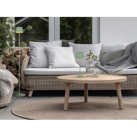 SET: Kleine Akku Stehlampe 123cm & Tischlampe 39cm für Outdoor kabellos Grün (1/5)