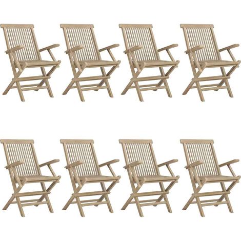Maison Exclusive - Klappstühle, 8 Stück, Grau, 56 x 61 x 89 cm, M (1/5)