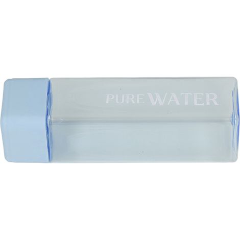 Gourde transparente de 500 ml (17 oz) avec motif lettres et dragonne, bleue (1/5)