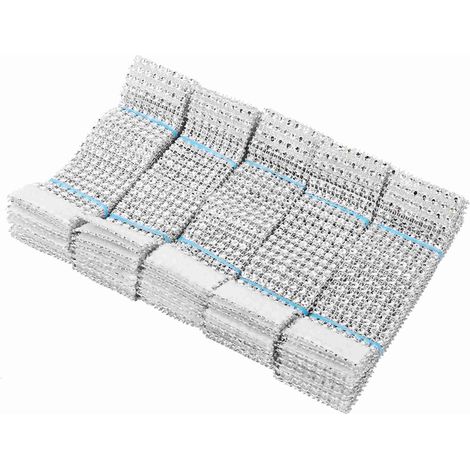 50 ronds de serviette en maille diamantée, 8 rangées, pour nœuds de chaise, mariage, Noël, argent. (1/5)