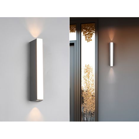 Schmale LED Außenwandleuchte MARNE Up and Down IP65, Höhe 30cm
