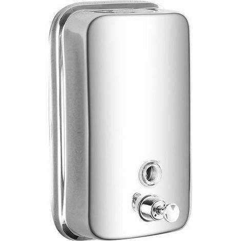 Dispensador de jabón líquido de pared para baño y cocina, pulido, 500 ml, cabezal de bomba pequeño, 10, 15 y 5 cm. (1/4)