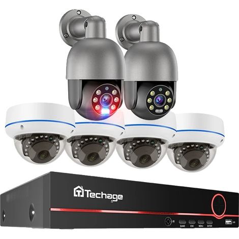 Système de Caméra de Surveillance, 8 Canaux, Technologie POE, 8CH NVR 6 Caméra A, 3T(sport en plein air), Prise EU (1/2)