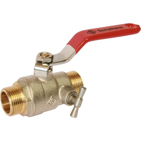 Vanne à sphère passage intégral PN30 – Raccord mâle-mâle 20/27 – Pression max 30 bars – Double joint torique pour étanchéité optimale (1/5)